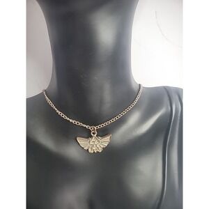 Vintage Nintendo 2016 Wing Pendant Gold Tone Chain Necklace Jewelry Costume